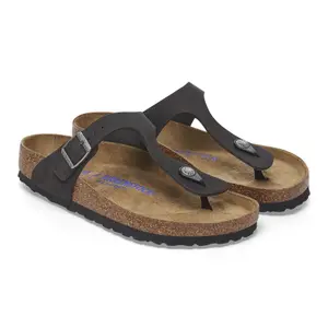 Infradito in pelle scamosciata donna Birkenstock Gizeh lit de pied souple image-4
