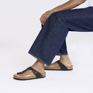Infradito in pelle scamosciata donna Birkenstock Gizeh lit de pied souple image-6