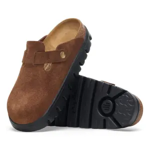 Tamancos de couro de camurça para mulher Birkenstock Boston Chunky image-1