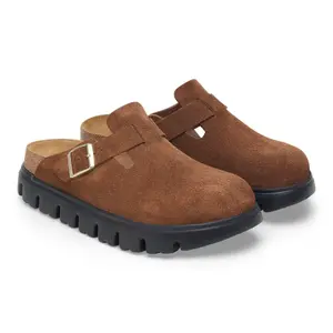 Tamancos de couro de camurça para mulher Birkenstock Boston Chunky image-3