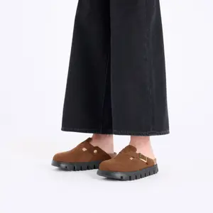 Tamancos de couro de camurça para mulher Birkenstock Boston Chunky image-5