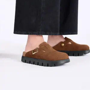 Tamancos de couro de camurça para mulher Birkenstock Boston Chunky image-6