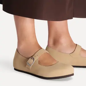 Leather Ballet flats woman Birkenstock Santa Clarita Nubuck image-6