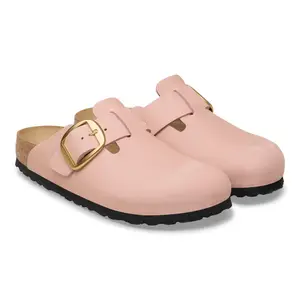 Tamancos de couro nobuck para mulher Birkenstock Boston Big Buckle image-1