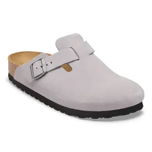 Leather clogs Birkenstock Boston Suede image-1