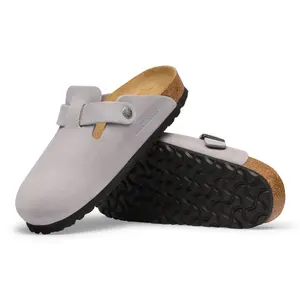 Leather clogs Birkenstock Boston Suede image-2