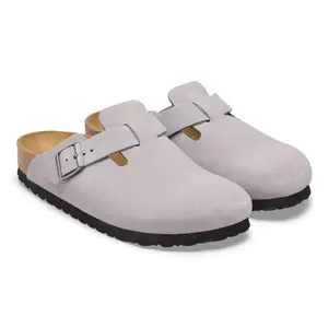 Leather clogs Birkenstock Boston Suede image-3