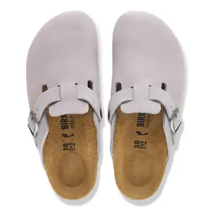 Leather clogs Birkenstock Boston Suede image-4