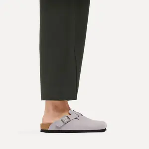 Leather clogs Birkenstock Boston Suede image-5