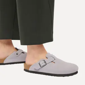 Leather clogs Birkenstock Boston Suede image-6