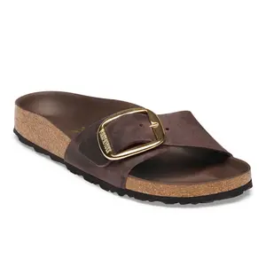 Leather sandals woman Birkenstock Madrid Big Buckle Oiled image-1