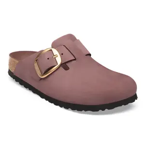 Träskor i läder för kvinnor Birkenstock Boston Big Buckle Nubuck image-1