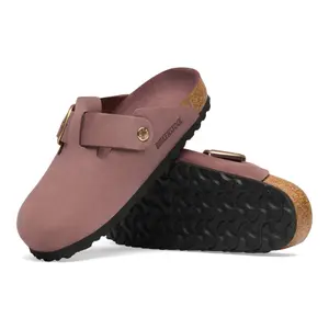 Träskor i läder för kvinnor Birkenstock Boston Big Buckle Nubuck image-3