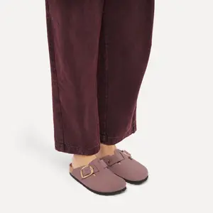 Träskor i läder för kvinnor Birkenstock Boston Big Buckle Nubuck image-5