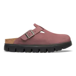 Tamancos de couro de camurça para mulher Birkenstock Boston Chunky