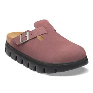 Tamancos de couro de camurça para mulher Birkenstock Boston Chunky image-1