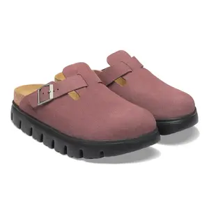 Tamancos de couro de camurça para mulher Birkenstock Boston Chunky image-4