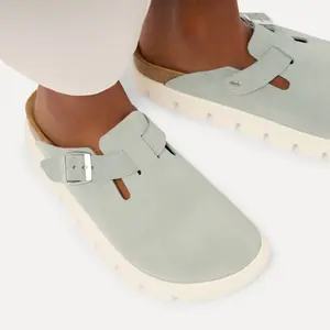 Tamancos de couro de camurça para mulher Birkenstock Boston Chunky image-6