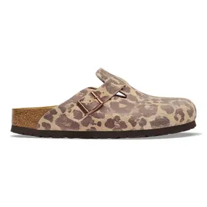 Leather clogs Birkenstock Boston Suede image-0