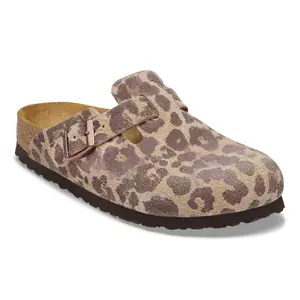 Leather clogs Birkenstock Boston Suede image-1