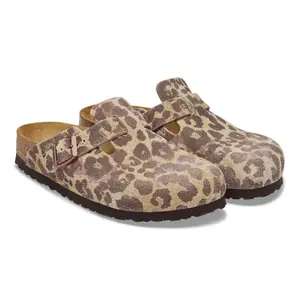 Leather clogs Birkenstock Boston Suede image-2