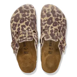 Leather clogs Birkenstock Boston Suede image-3