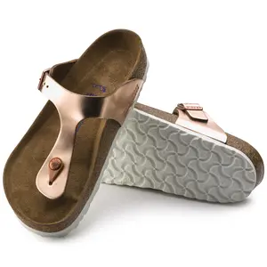 Women's flip-flops Birkenstock Gizeh Natural Leather image-3