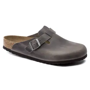 Natural oiled leather clogs with soft insole Birkenstock Boston image-1