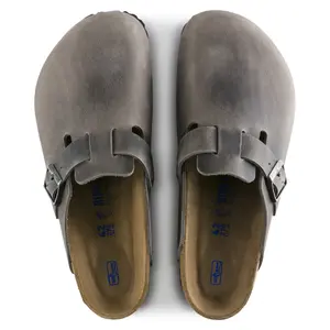 Natural oiled leather clogs with soft insole Birkenstock Boston image-3