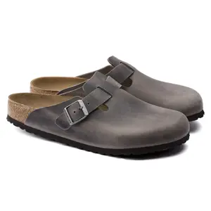 Natural oiled leather clogs with soft insole Birkenstock Boston image-4
