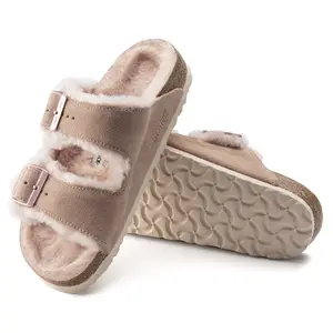 Mules femme Birkenstock Arizona Suede Leather Fur image-3
