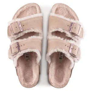 Mules femme Birkenstock Arizona Suede Leather Fur image-4