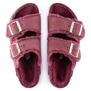 Mules femme Birkenstock Arizona Shearling Suede Leather image-5