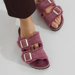 Mules femme Birkenstock Arizona Shearling Suede Leather image-6