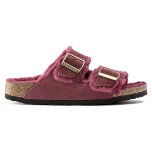 Sandales femme Birkenstock Arizona Shearling Suede Leather image-0