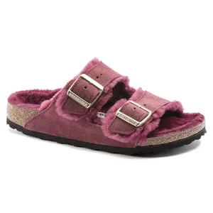 Sandales femme Birkenstock Arizona Shearling Suede Leather image-1
