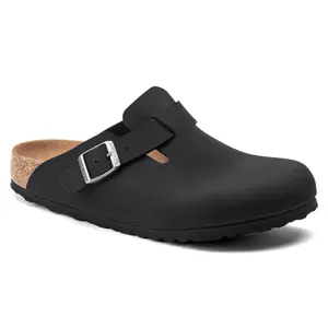 Nubuck Leather Clogs Birkenstock Boston Birko-Flor image-1