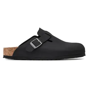 Nubuck Leather Clogs Birkenstock Boston Birko-Flor image-0