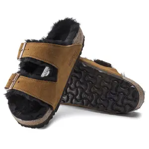 Leather/fur slippers Birkenstock Arizona Shearling image-5
