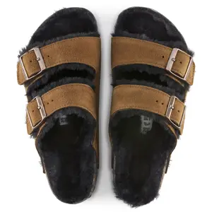 Leather/fur slippers Birkenstock Arizona Shearling image-4