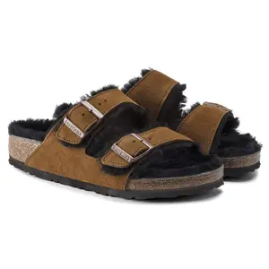 Leather/fur slippers Birkenstock Arizona Shearling image-2