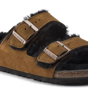 Leather/fur slippers Birkenstock Arizona Shearling image-6