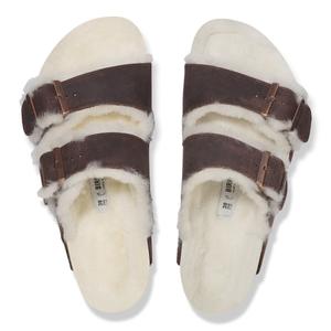 Sandalen Birkenstock Arizona Shearling Embossed Oiled Leather image-3