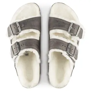 Sandalen Birkenstock Arizona Shearling Embossed Oiled Leather image-3