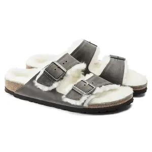 Sandalen Birkenstock Arizona Shearling Embossed Oiled Leather image-4