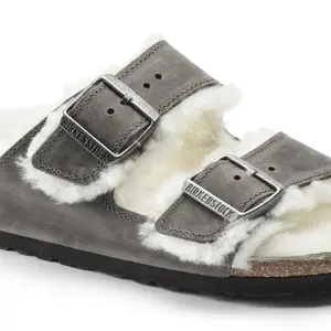 Sandalen Birkenstock Arizona Shearling Embossed Oiled Leather image-5