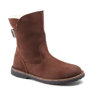 Leren suède enkellaarsjes met schapenwol vrouw Birkenstock Uppsala image-1