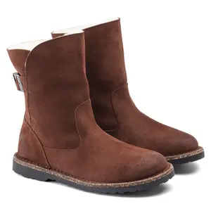 Leren suède enkellaarsjes met schapenwol vrouw Birkenstock Uppsala image-2