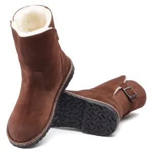 Leren suède enkellaarsjes met schapenwol vrouw Birkenstock Uppsala image-6