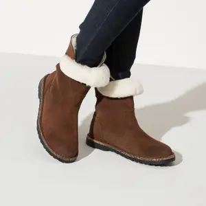 Leren suède enkellaarsjes met schapenwol vrouw Birkenstock Uppsala image-3